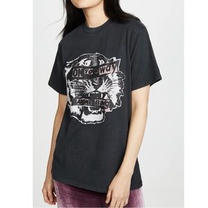 Anine Bing Black Graphic Tiger Tee